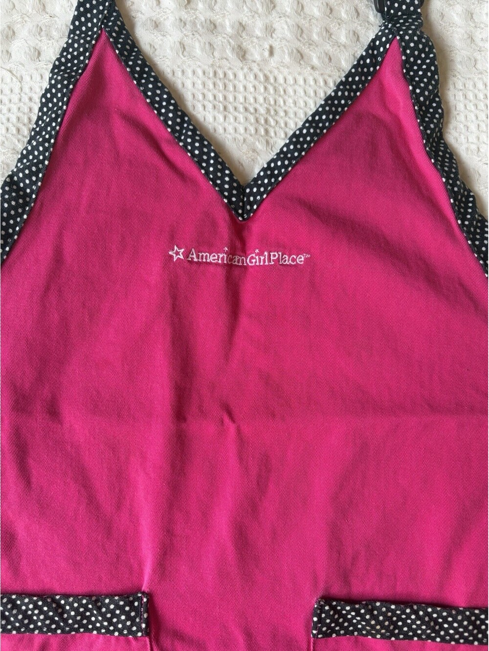 Authentic American Girl Place Child Size Apron Pink Black Y2K Baking - Picture 2 of 6